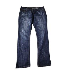 Rewash Brand Women's Straight Jeans Size‎ 13/14 Distressed Blue Cotton Blend
